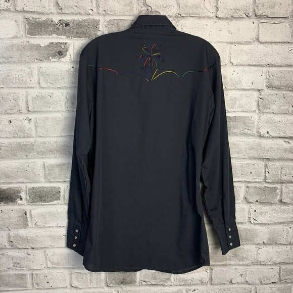 Vintage Western Pearl Snap Embroidered Button Down Shirt - Picture 6 of 9